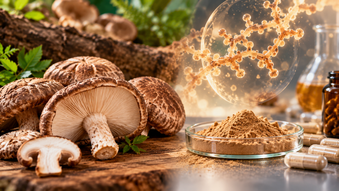 Shiitake a lentinan proč zkoumaná látka není totéž co běžný houbový extrakt